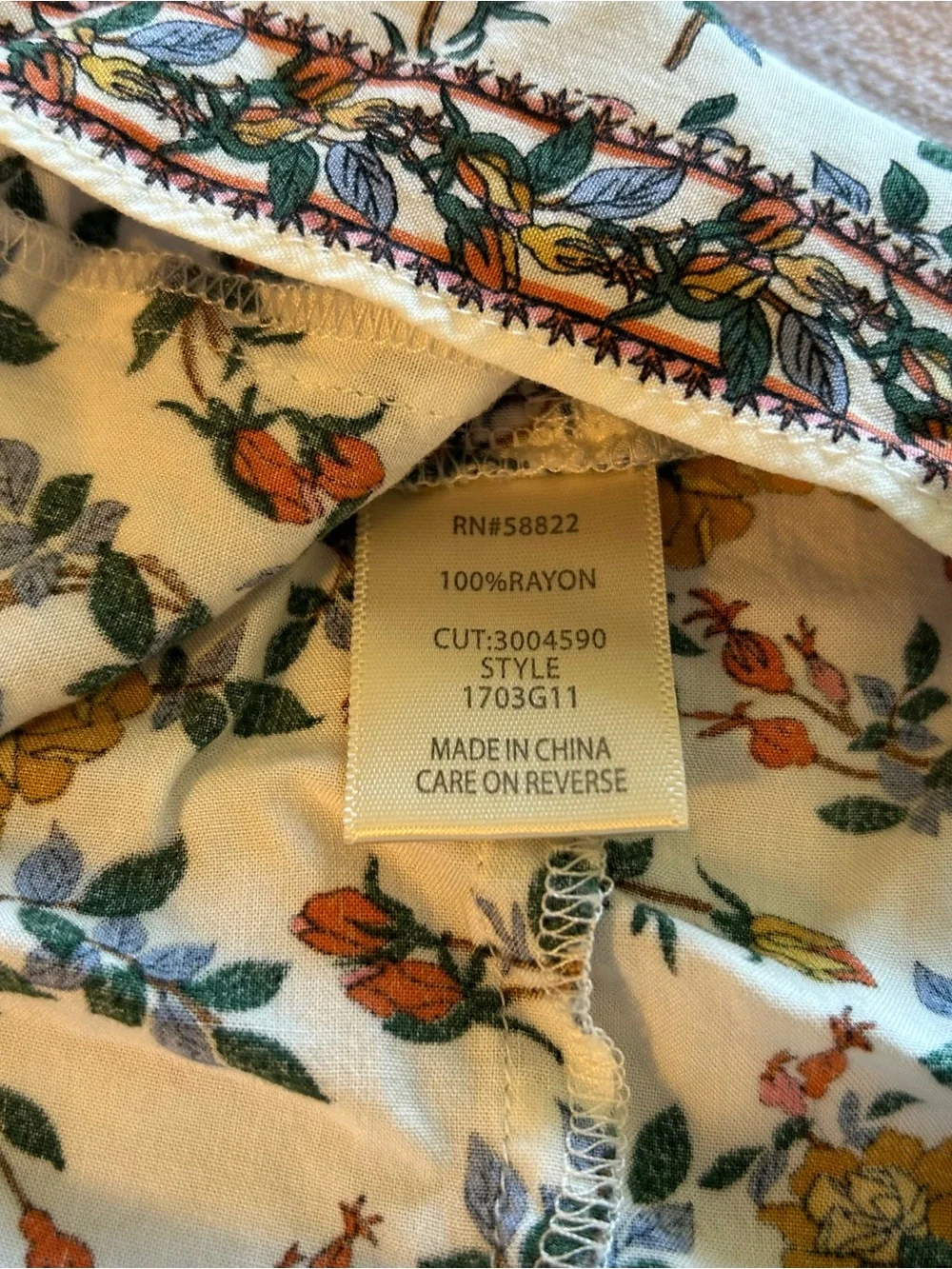Max Studio white yellow blue floral print tiered mini skirt smocked waist size M - Picture 5 of 8